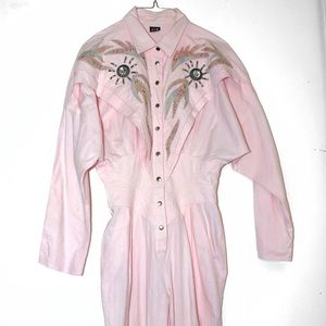 Vintage 80s pink Jumpsuit (embellished/bedazzled)